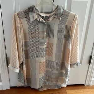 Rose & Olive Black and Cream Patterned Blouse